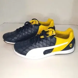 NEW Puma Mens evoSPEED 1.4 SF Ferrari Sneakers Shoes NAVY YELLOW PUMA FERRARI EVOSPEED 1.4 MEN main image 3